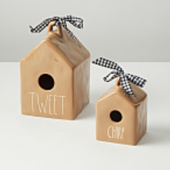 NWT Rae Dunn Tweet And Chirp Set Of 2 Birdhouses - Picture 5 of 5